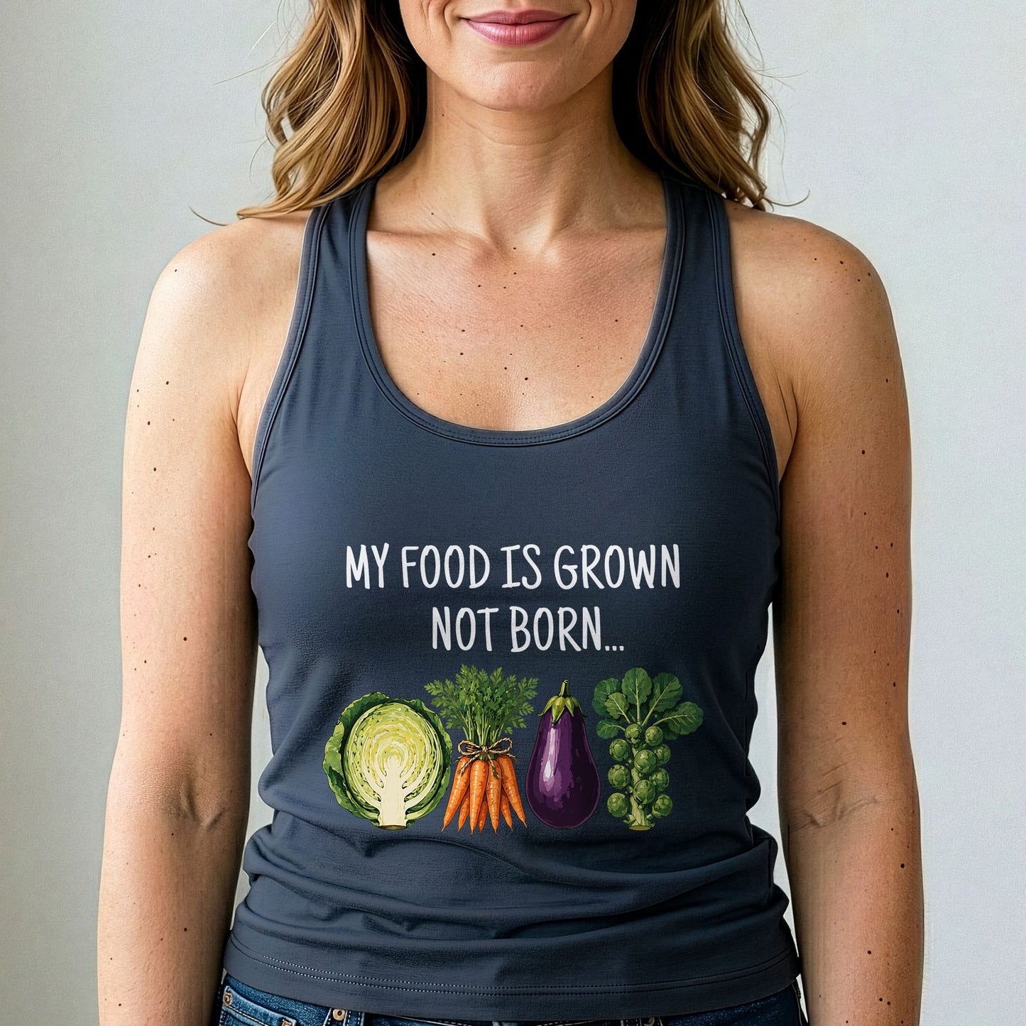 My Food Is Grown Not Born Vegan Tank Top