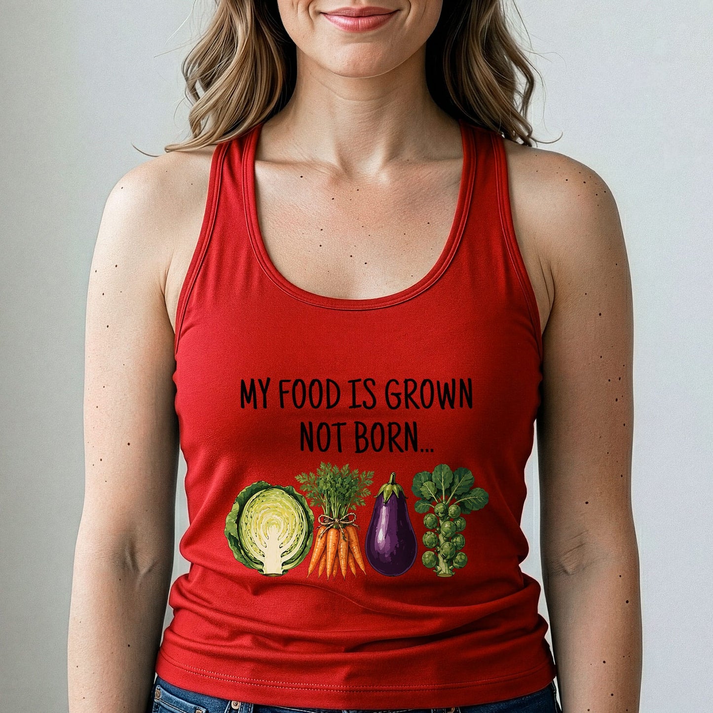My Food Is Grown Not Born Vegan Tank Top