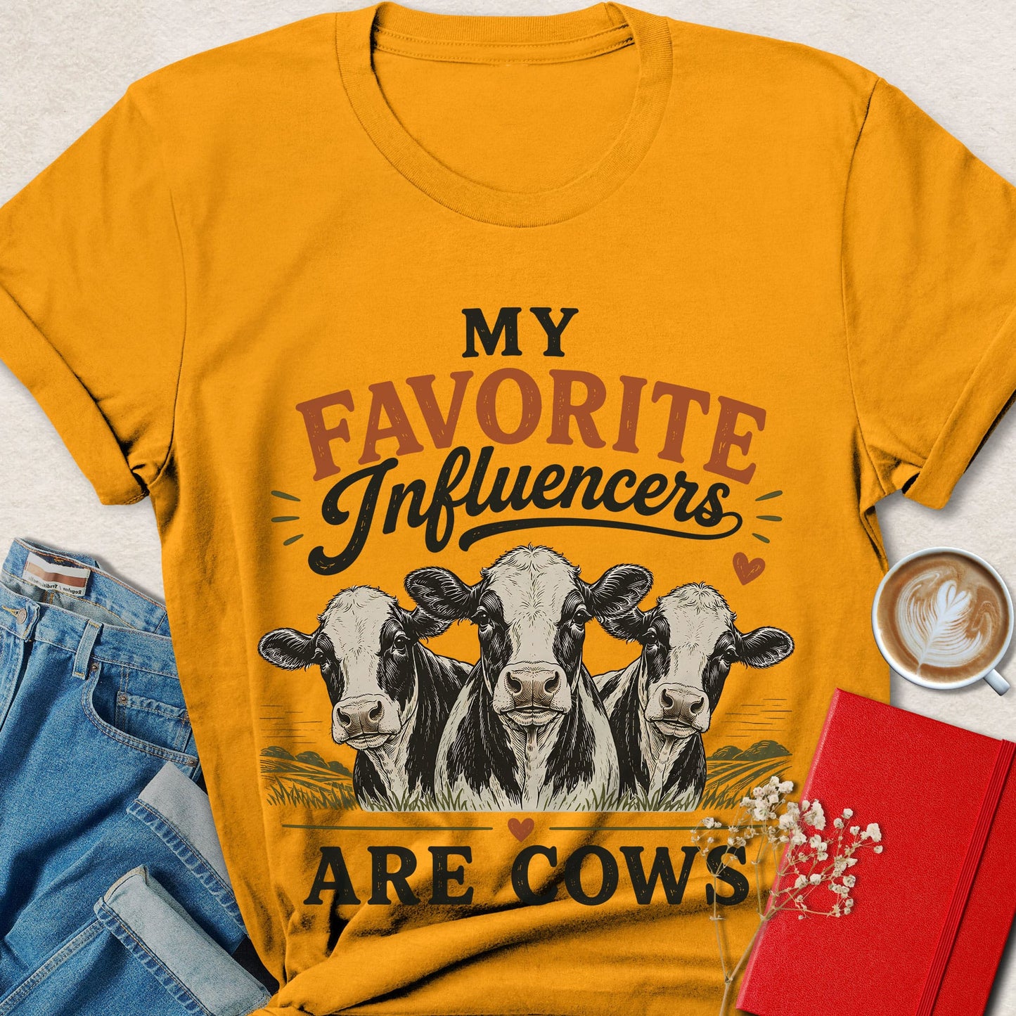 My Favorite Influencers Are Cows Funny Vegan T-shirt
