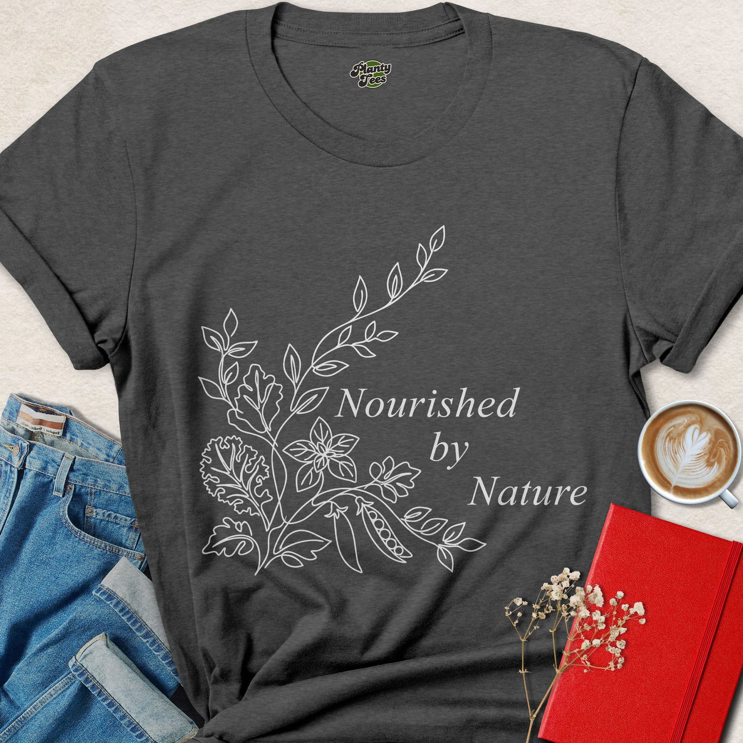 Nourished By Nature Vegan Shirt Plant Based Botanical Tee