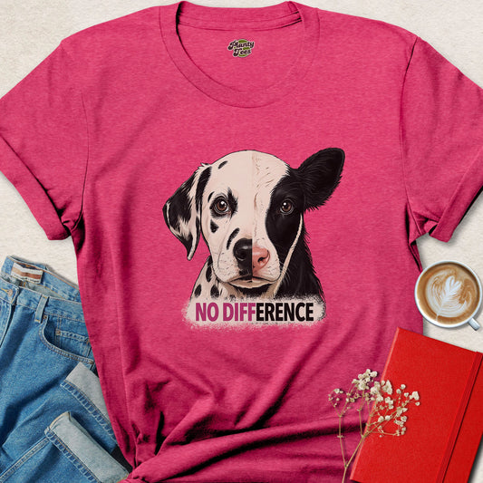 No Difference Animal Rights Vegan Shirt Compassion Message