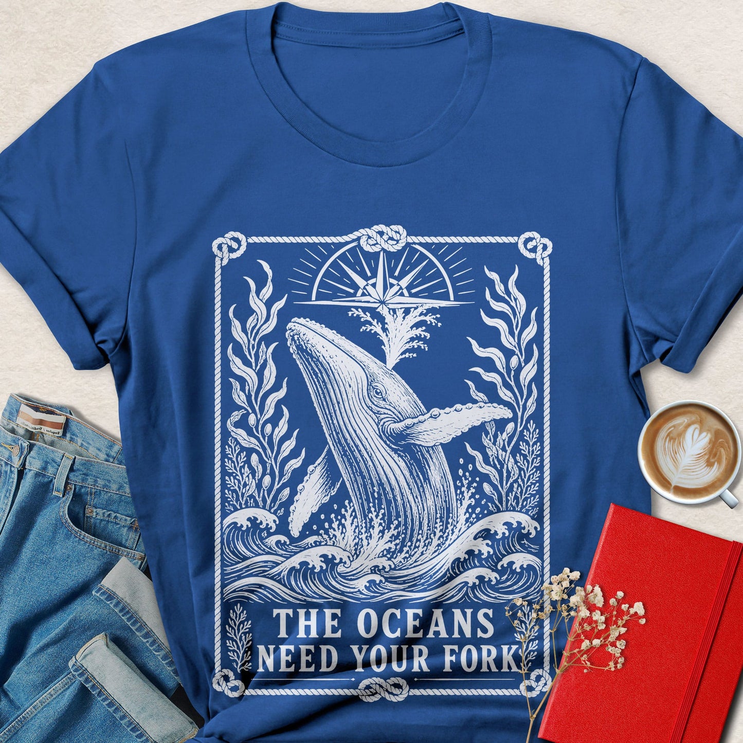 The Oceans Need Your Fork Shirt | Vegan Whale Graphic Tee