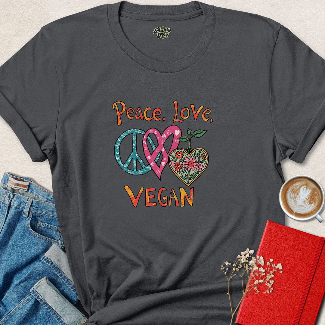 Peace, Love, Vegan T-Shirt