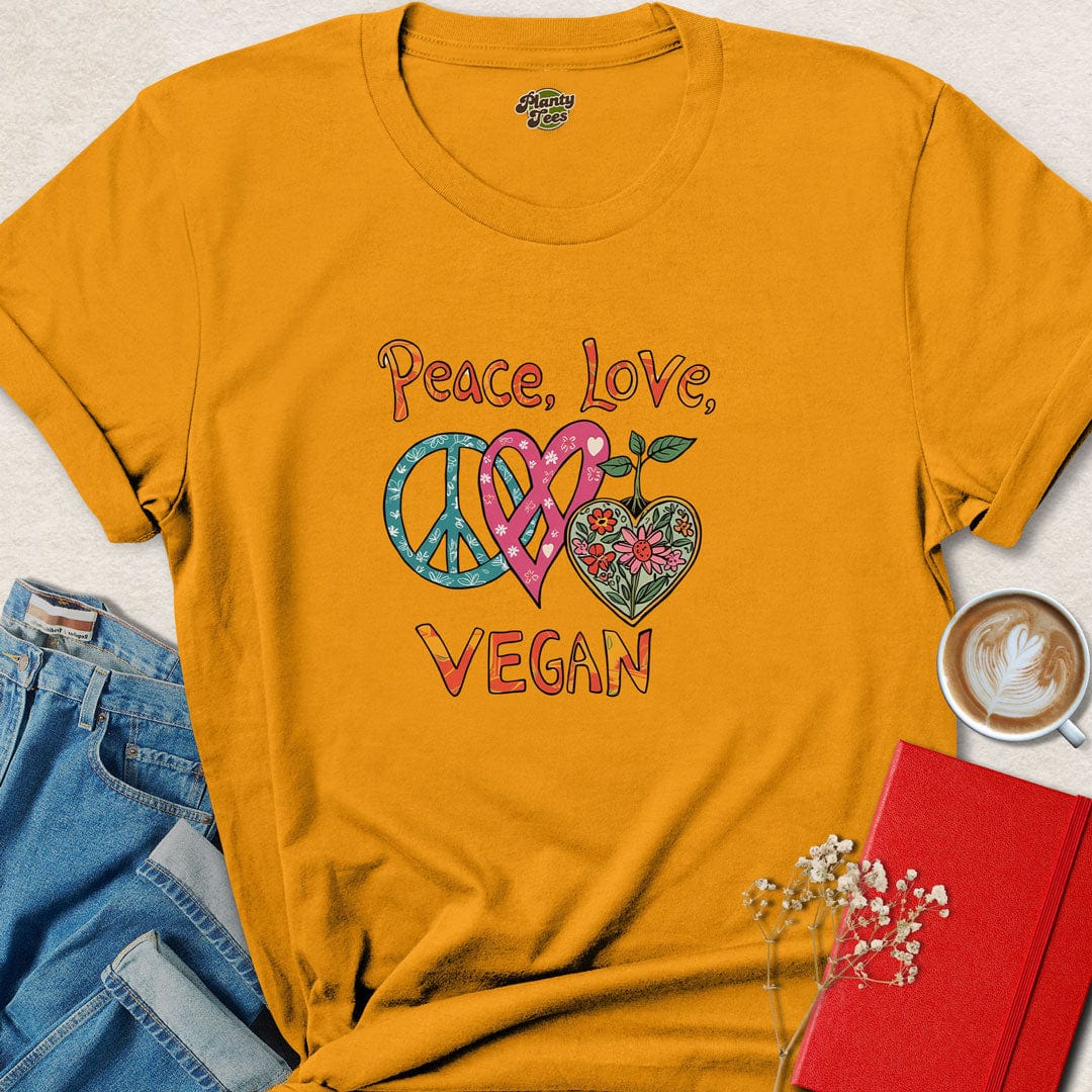 Peace, Love, Vegan T-Shirt