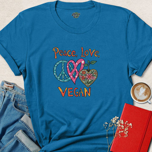 Peace, Love, Vegan T-Shirt