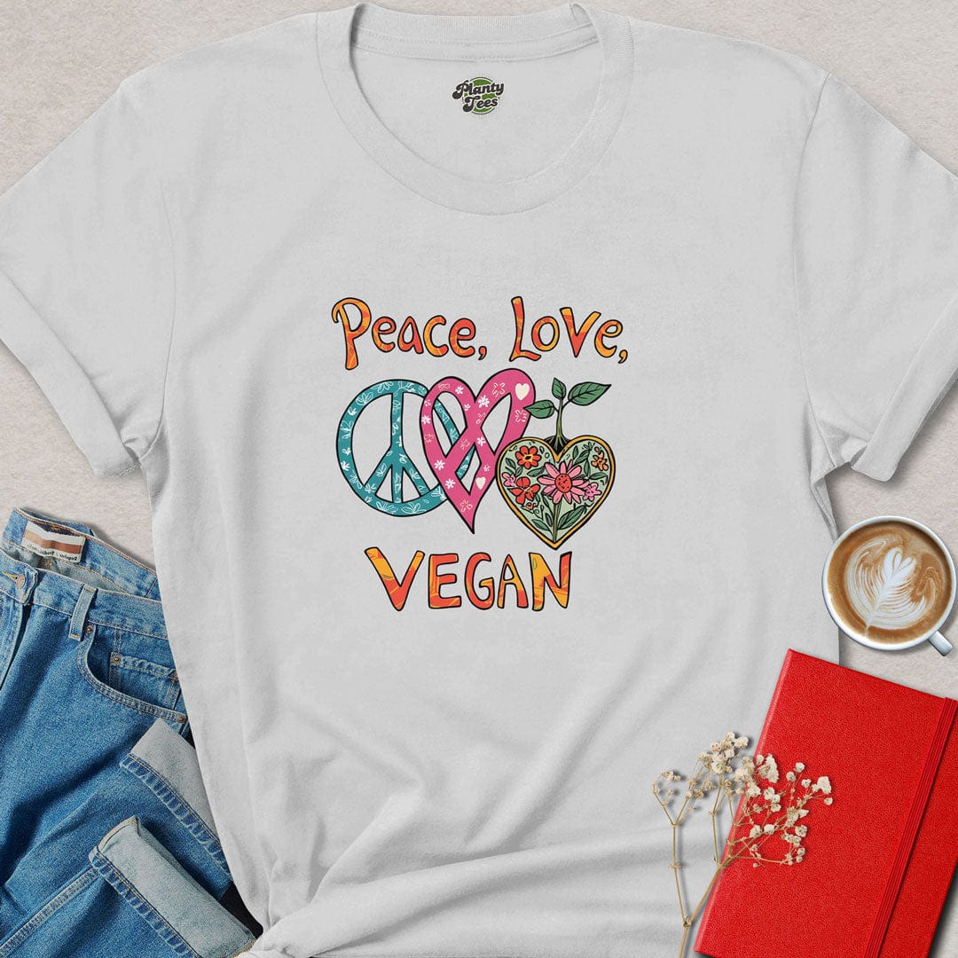 Peace, Love, Vegan T-Shirt