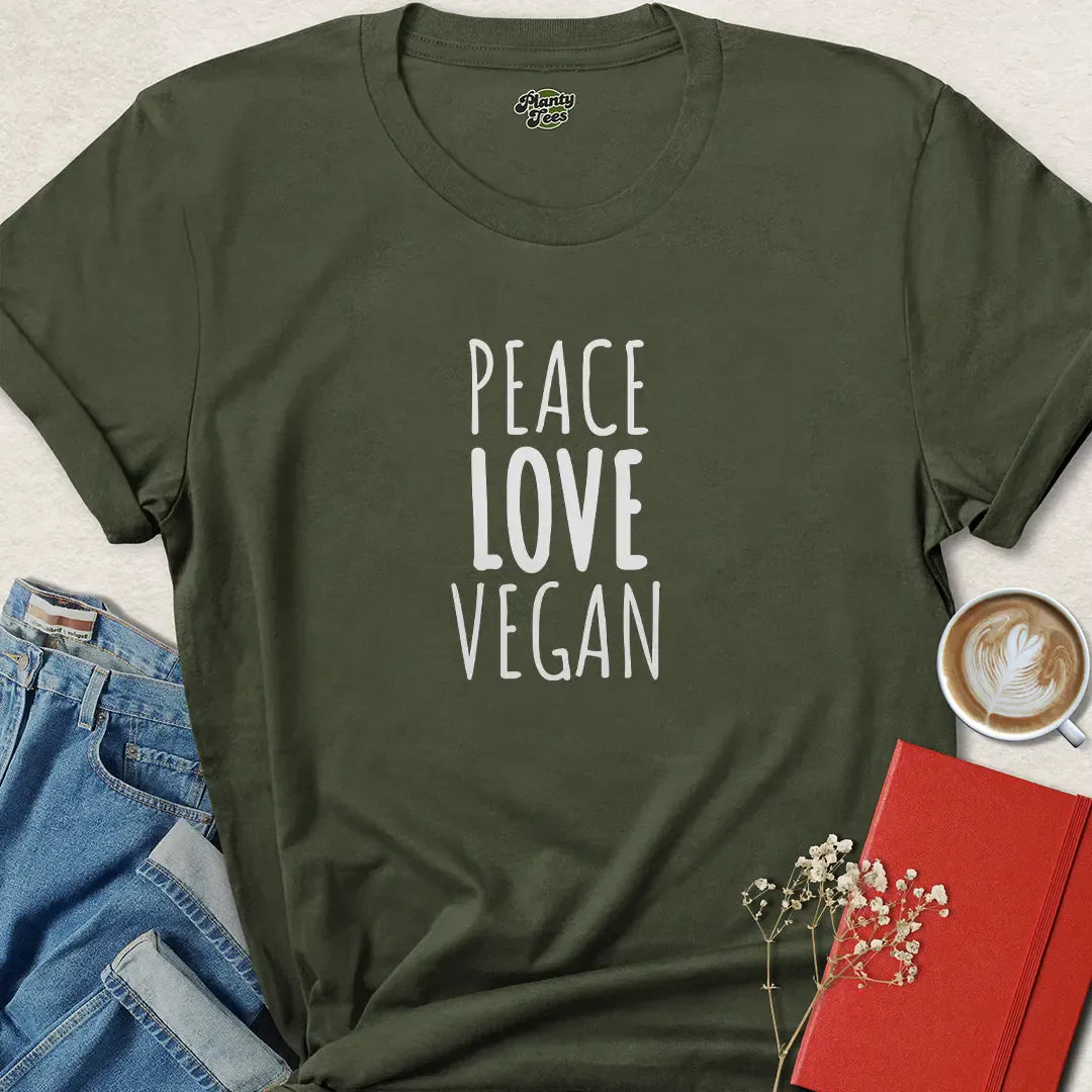 Peace Love Vegan Graphic Tee