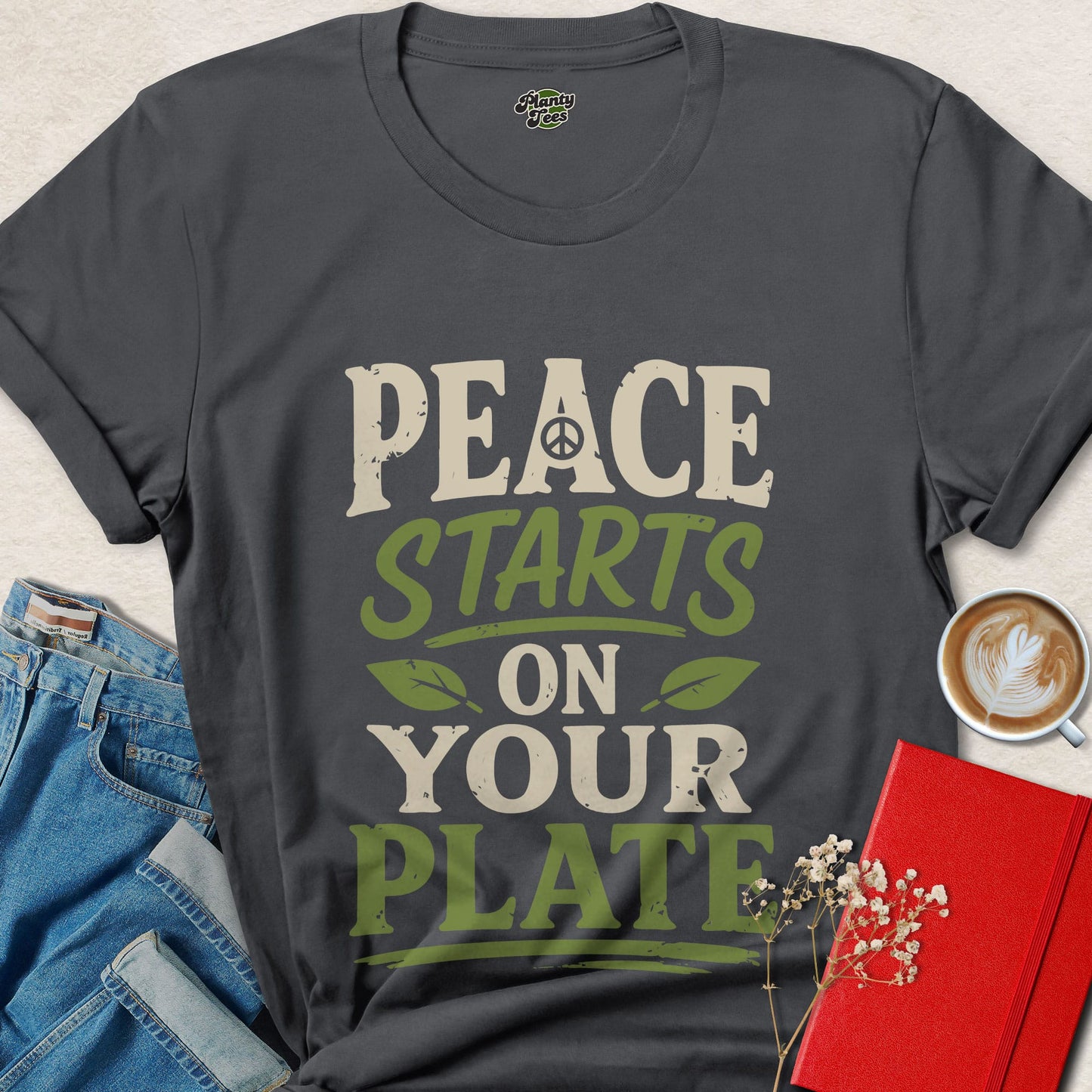 Peace Starts On Your Plate Vegan Animal Rights Shirt