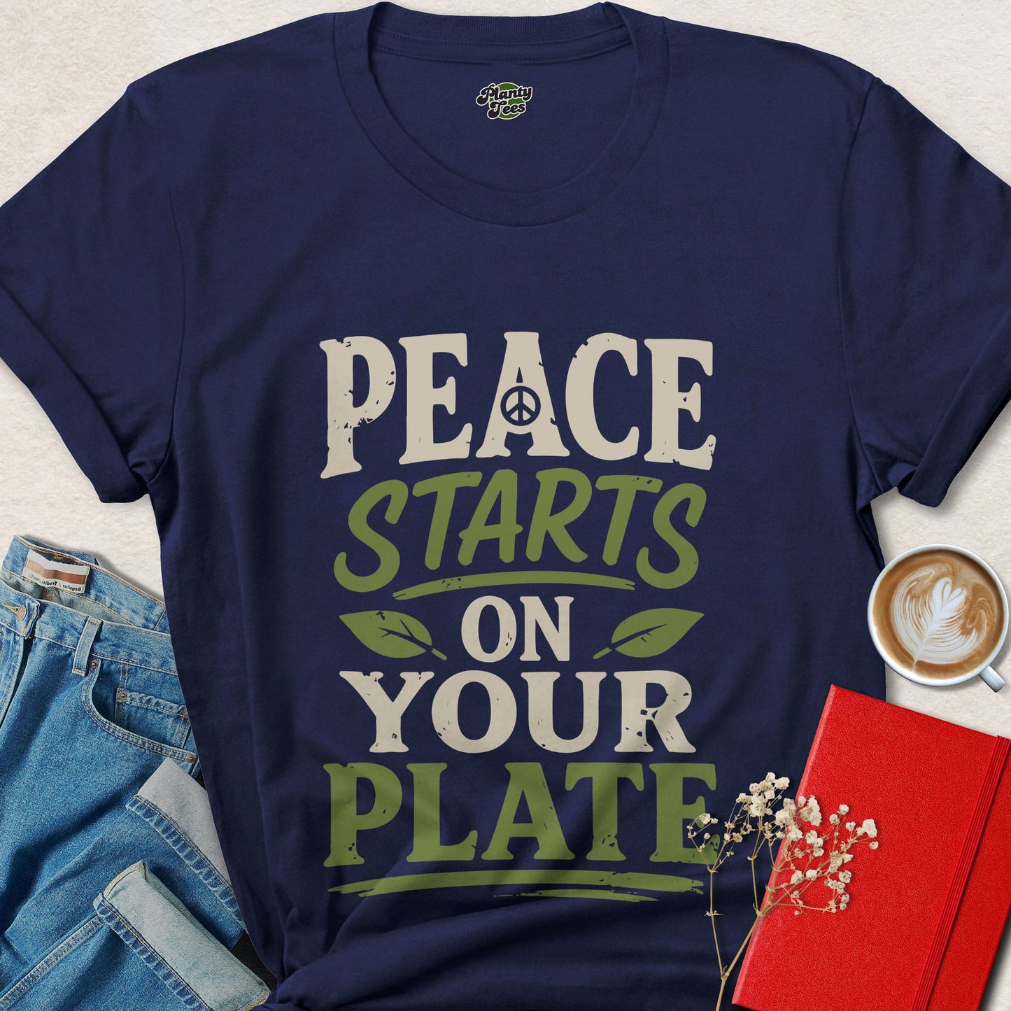 Peace Starts On Your Plate Vegan Animal Rights Shirt