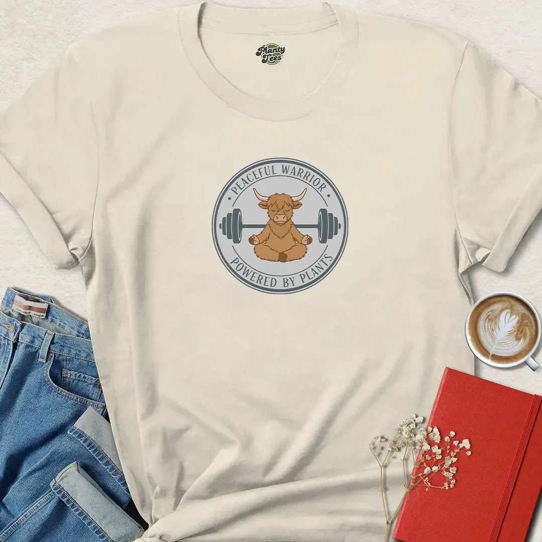Peaceful Warrior Vegan Shirt – Plant Powered Strength with Mindful Vibes