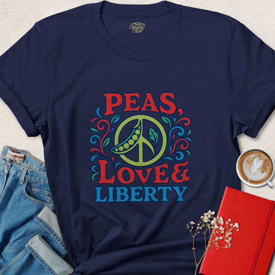 Peas Love & Liberty 4th Of July T-Shirt