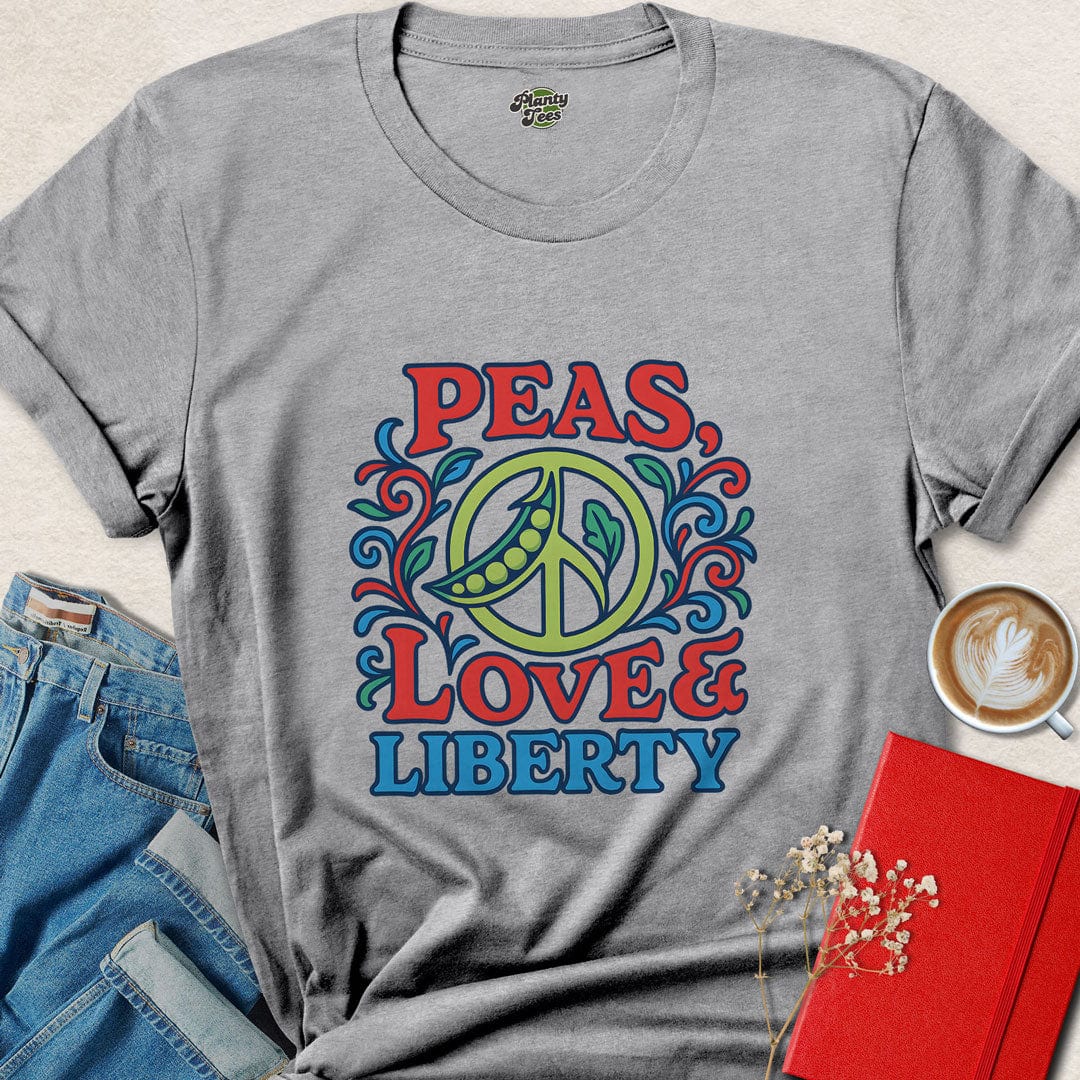 Peas Love & Liberty 4th Of July T-Shirt