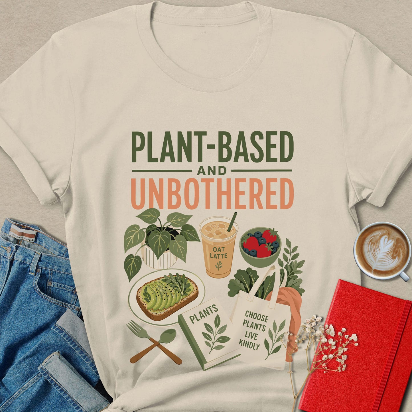 Plant-Based and Unbothered Vegan Lifestyle T-Shirt