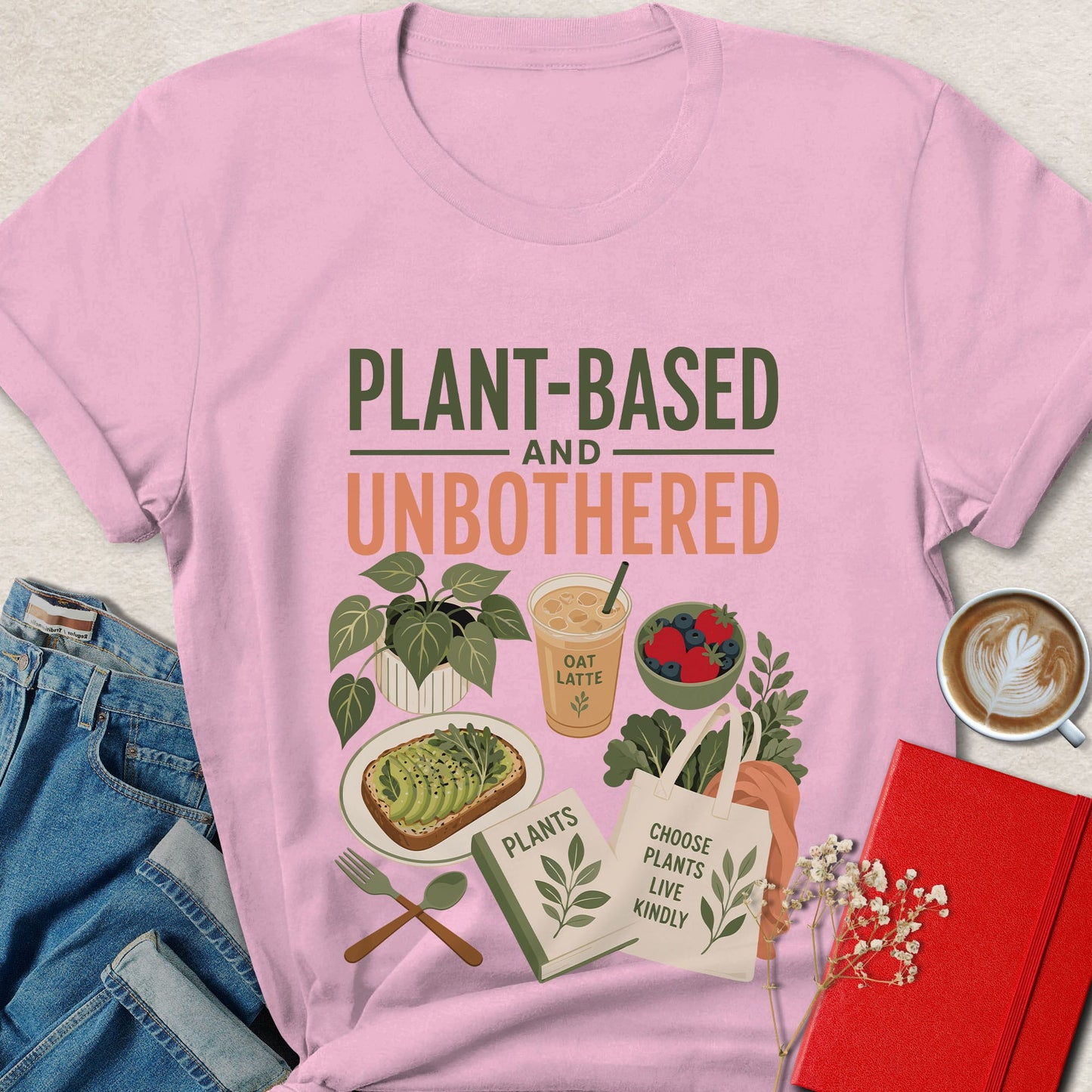 Plant-Based and Unbothered Vegan Lifestyle T-Shirt
