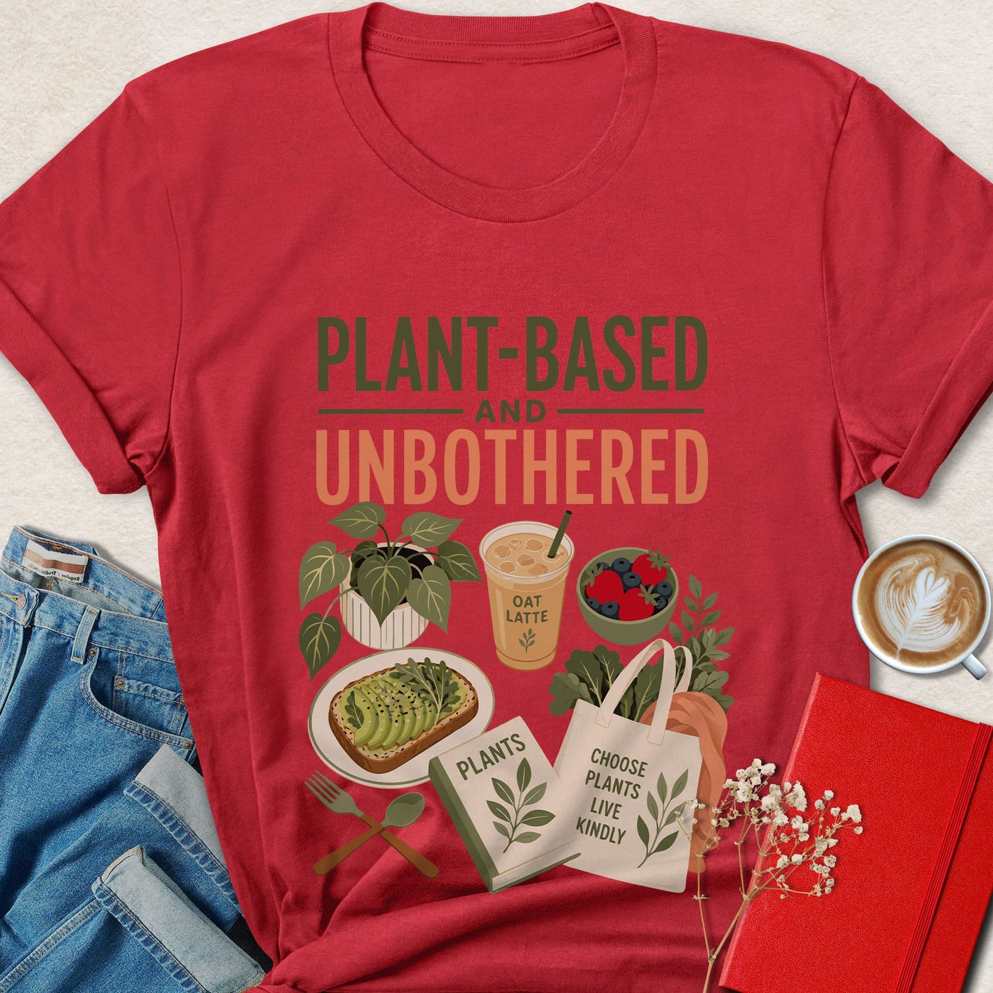 Plant-Based and Unbothered Vegan Lifestyle T-Shirt