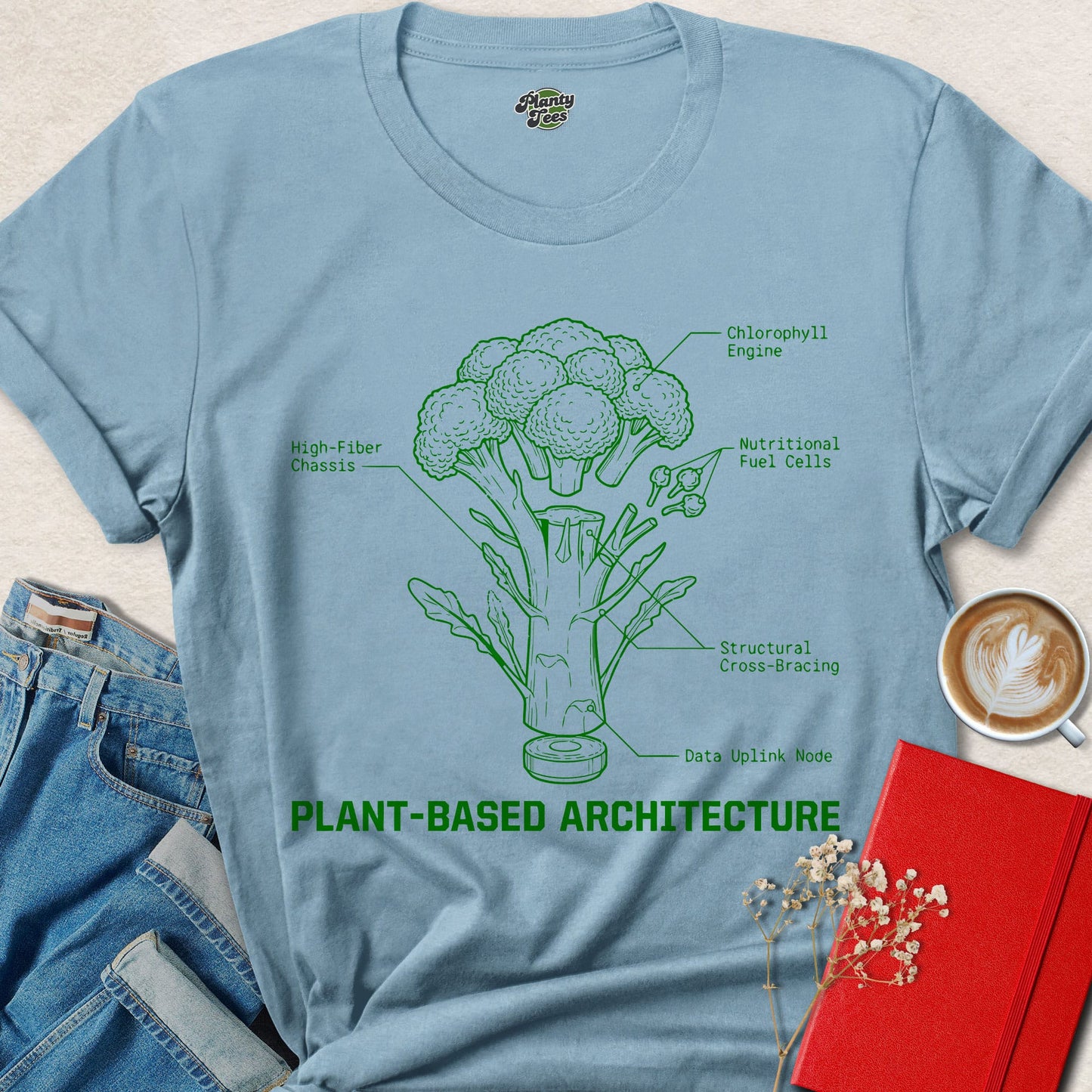 Plant Based Architecture Vegan Shirt Funny Broccoli Tee