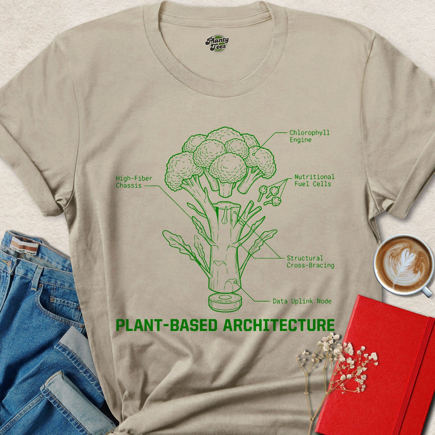 Plant Based Architecture Vegan Shirt Funny Broccoli Tee