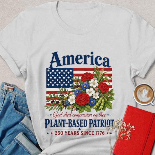 Plant-Based Patriot Floral Vegan T-Shirt