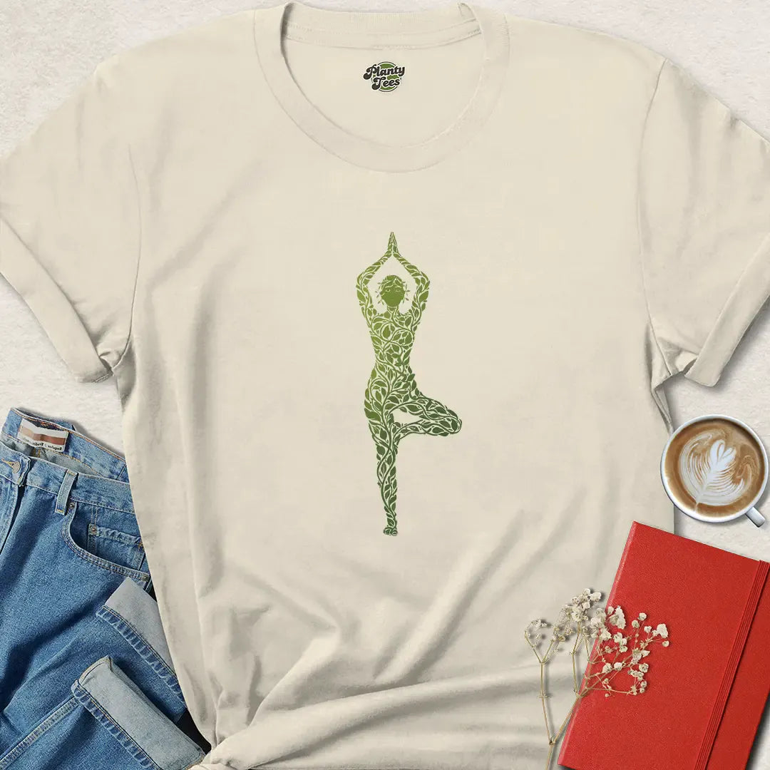 Plant-Based Yoga Tee – Eco Vegan Yoga Shirt for Conscious Movement