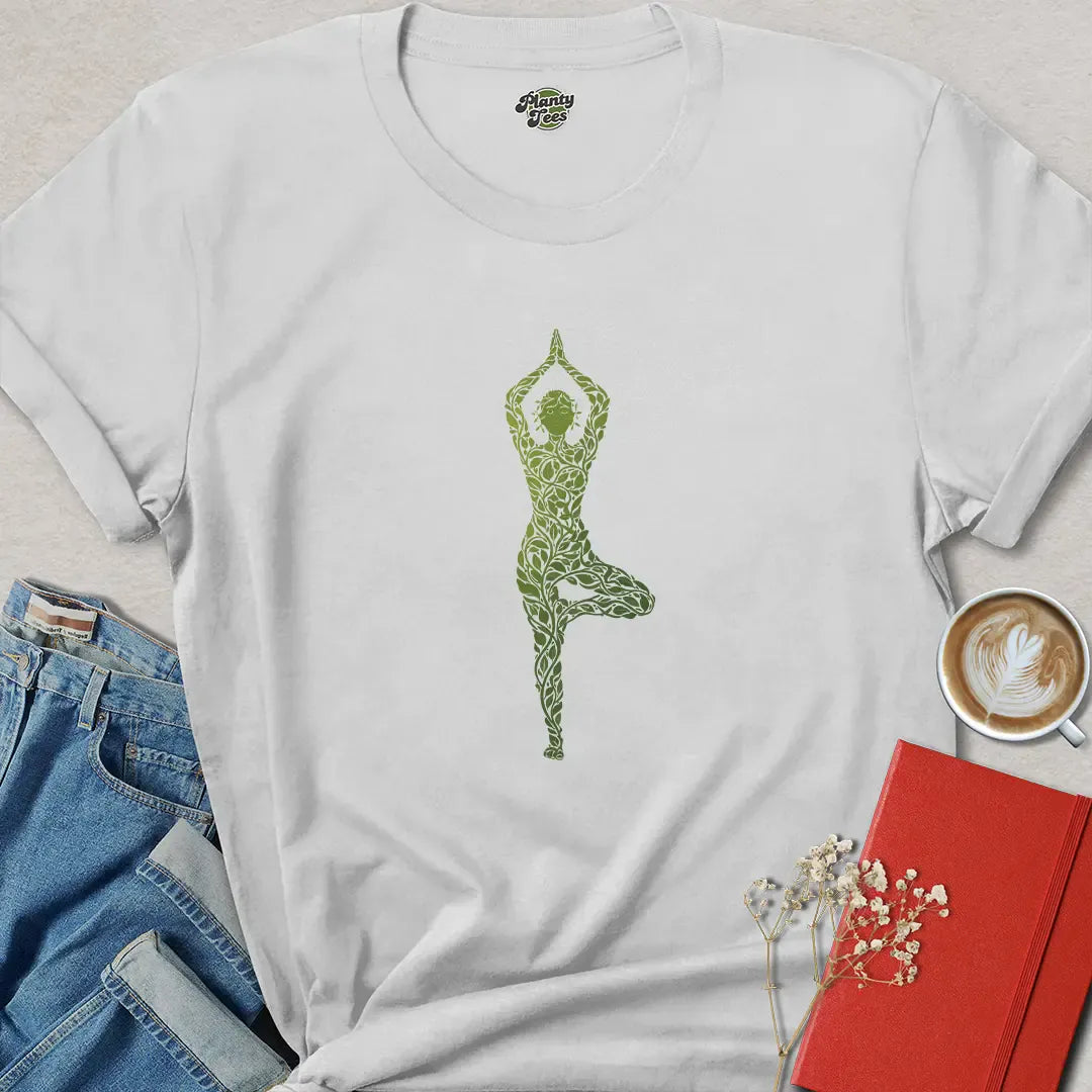 Plant-Based Yoga Tee – Eco Vegan Yoga Shirt for Conscious Movement