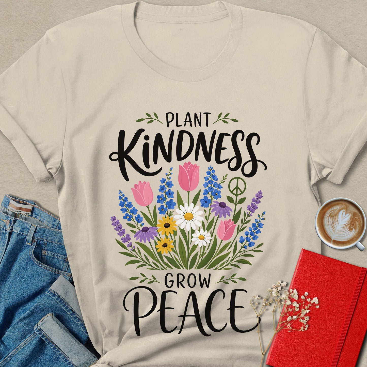 Plant Kindness Grow Peace Vegan T-Shirt