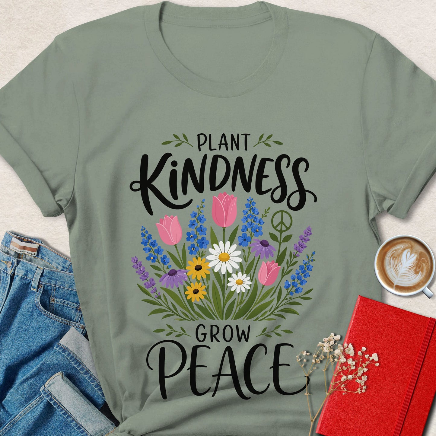 Plant Kindness Grow Peace Vegan T-Shirt