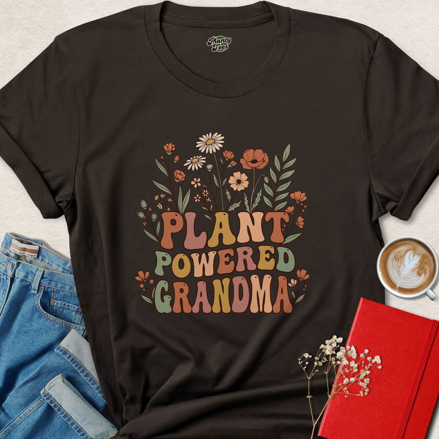Plant Powered Grandma Vegan Plant Based Lifestyle Shirt