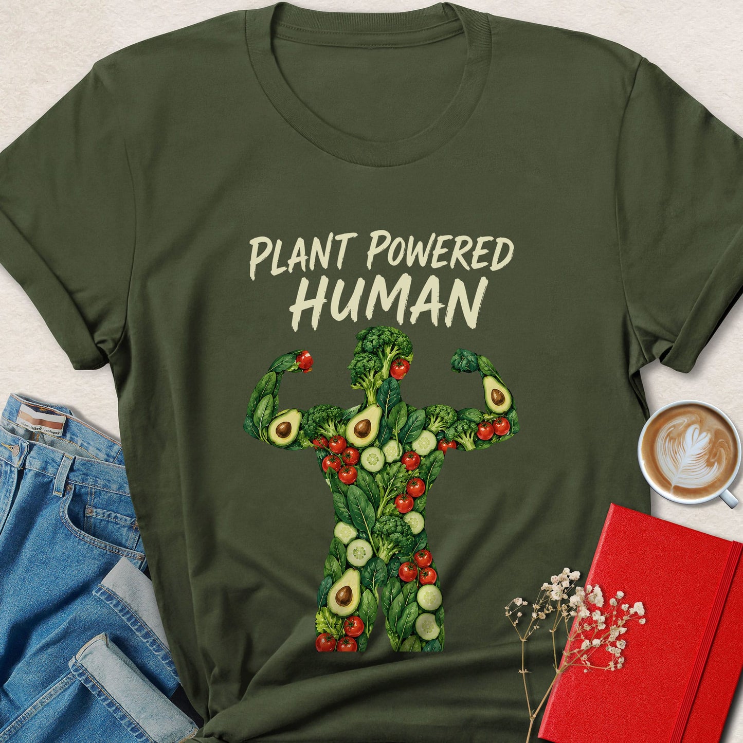 Plant Powered Human T-shirt | Vegan Fitness Graphic Tee