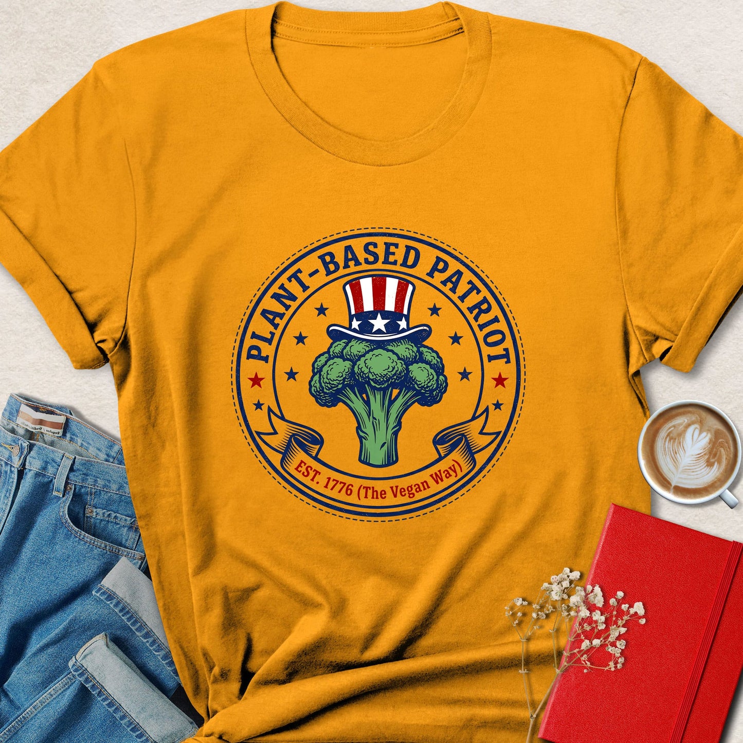 Plant-Based Patriot T-Shirt – Broccoli Uncle Sam Vegan Pride Tee