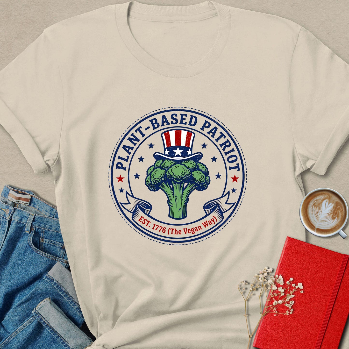 Plant-Based Patriot T-Shirt – Broccoli Uncle Sam Vegan Pride Tee