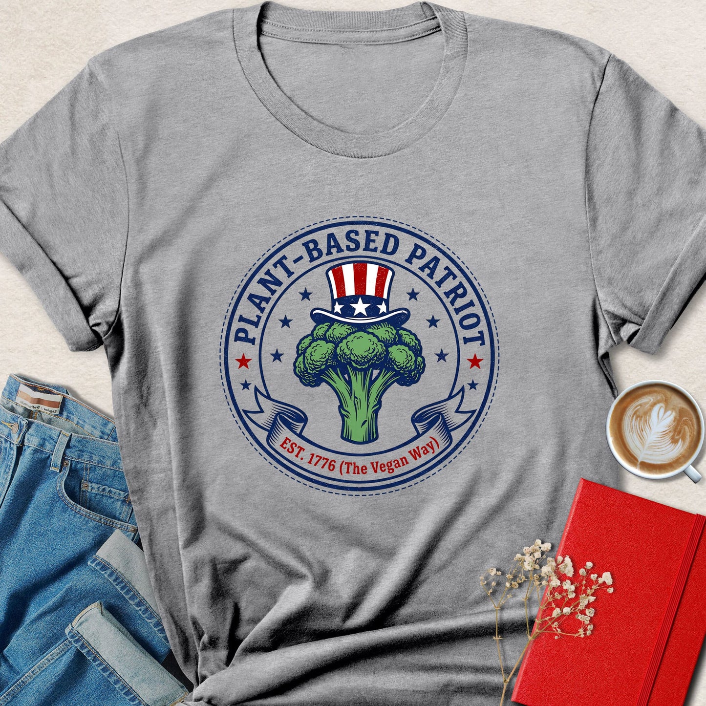 Plant-Based Patriot T-Shirt – Broccoli Uncle Sam Vegan Pride Tee