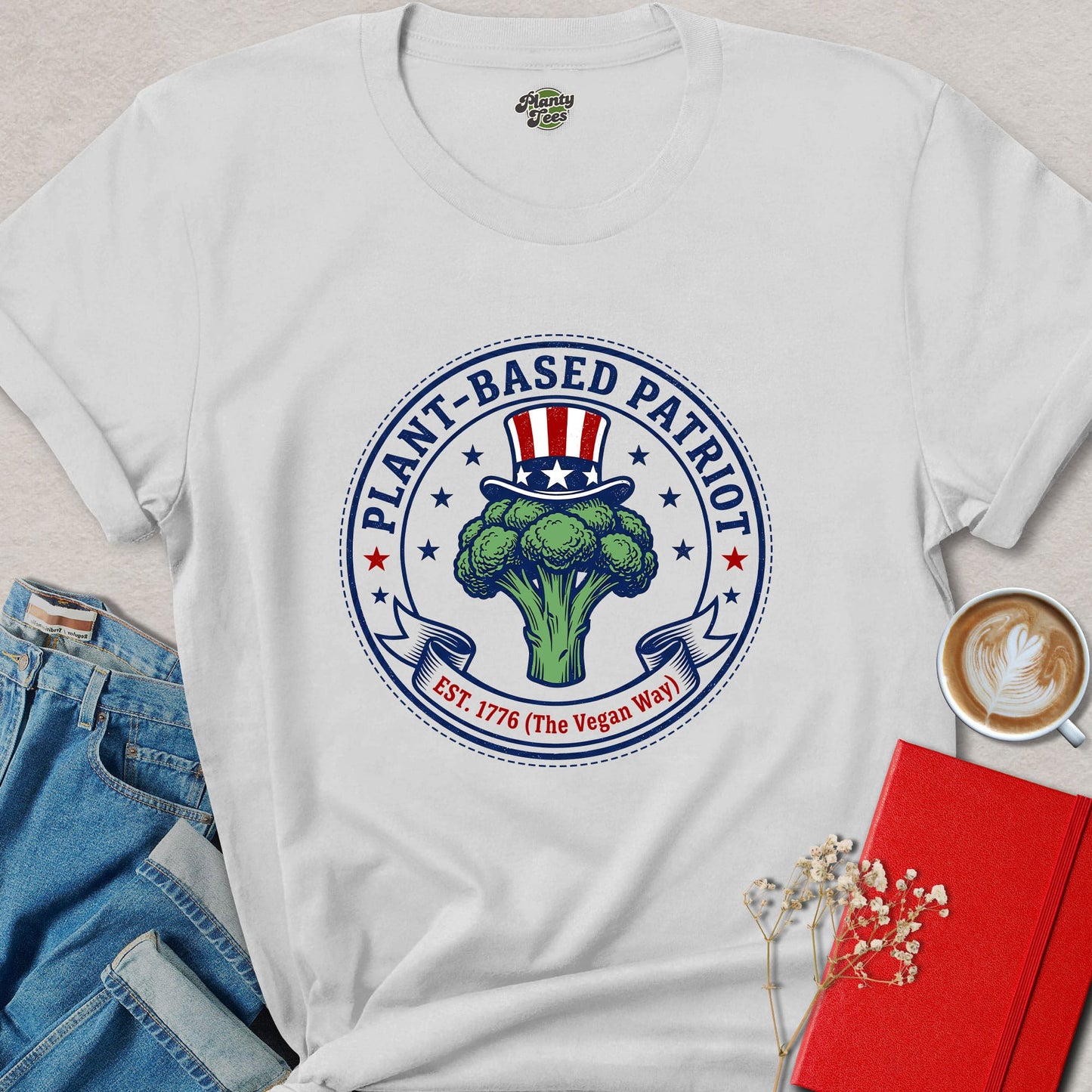 Plant-Based Patriot T-Shirt – Broccoli Uncle Sam Vegan Pride Tee