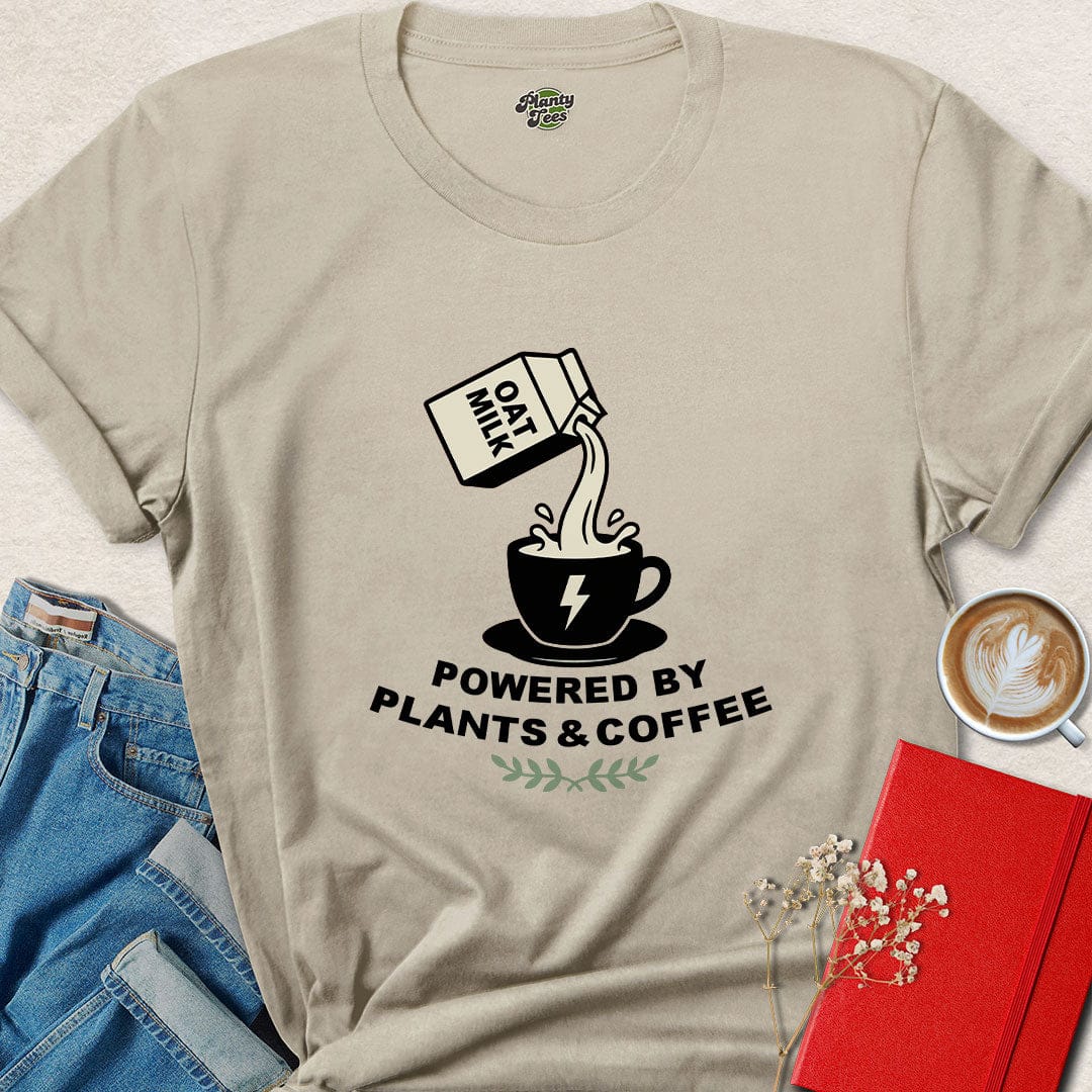 Powered by Plants & Coffee Vegan Graphic Tee