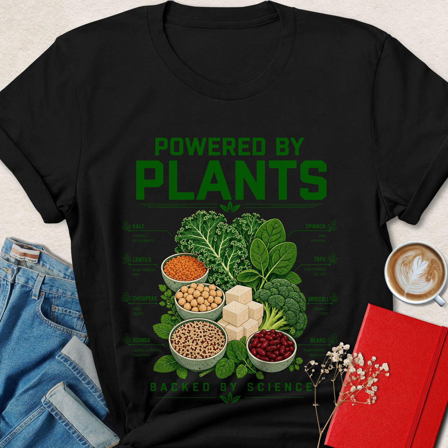 Powered by Plants Backed by Science Vegan T-Shirt