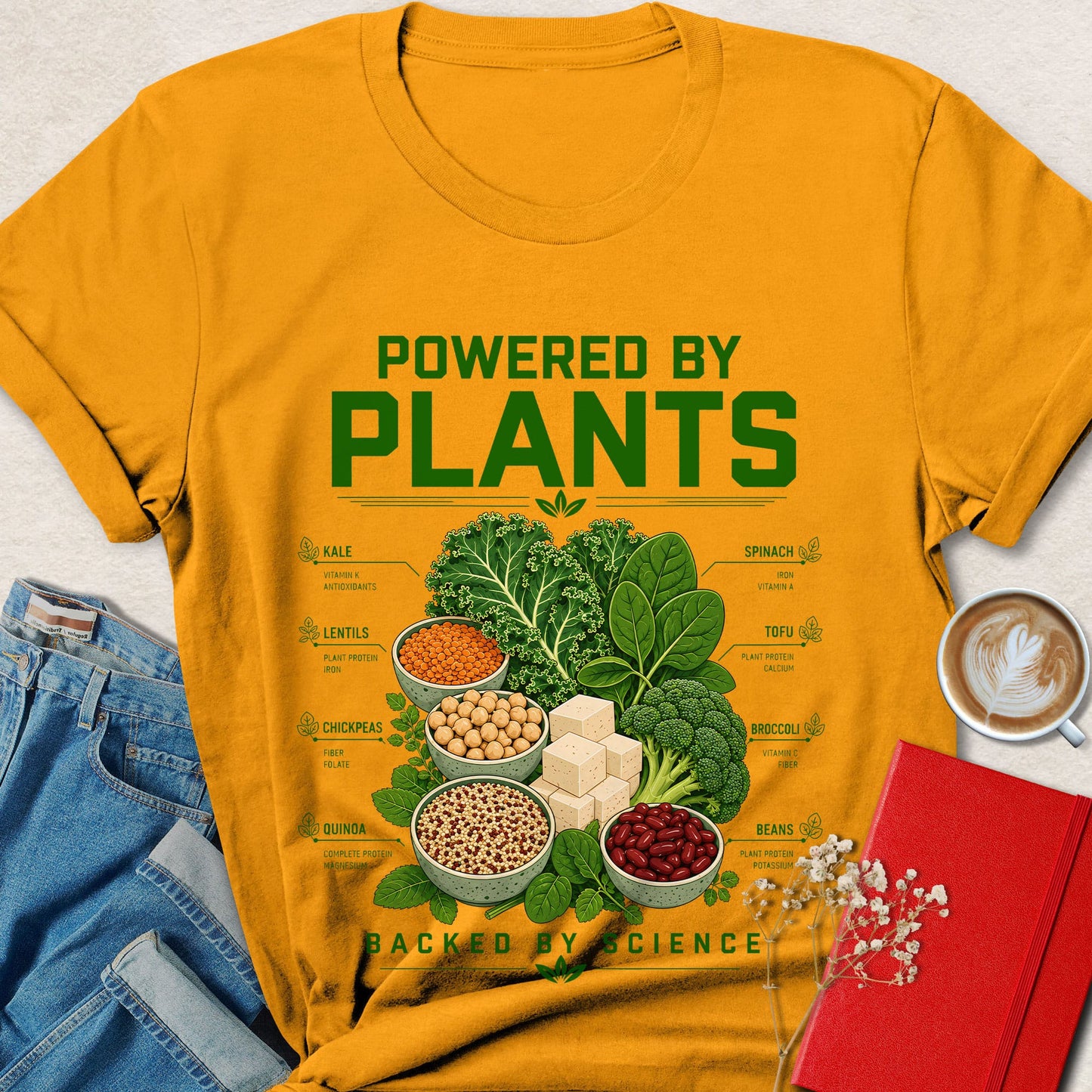 Powered by Plants Backed by Science Vegan T-Shirt