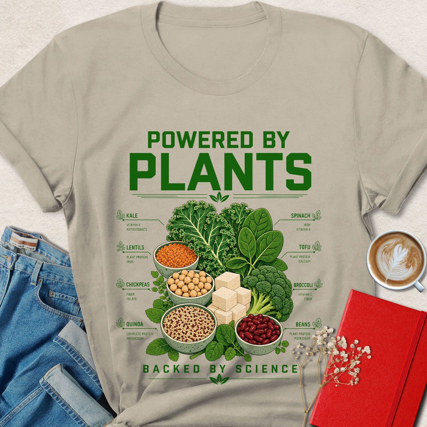 Powered by Plants Backed by Science Vegan T-Shirt
