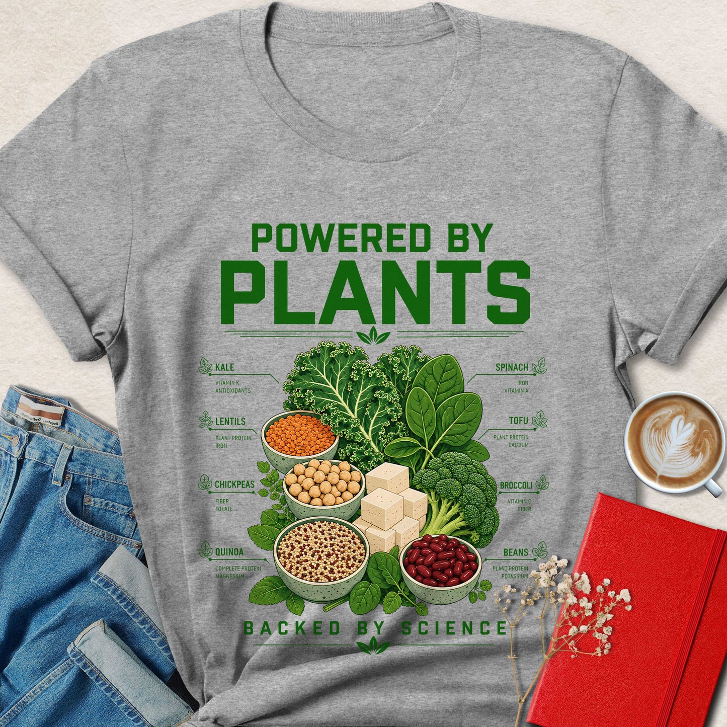 Powered by Plants Backed by Science Vegan T-Shirt