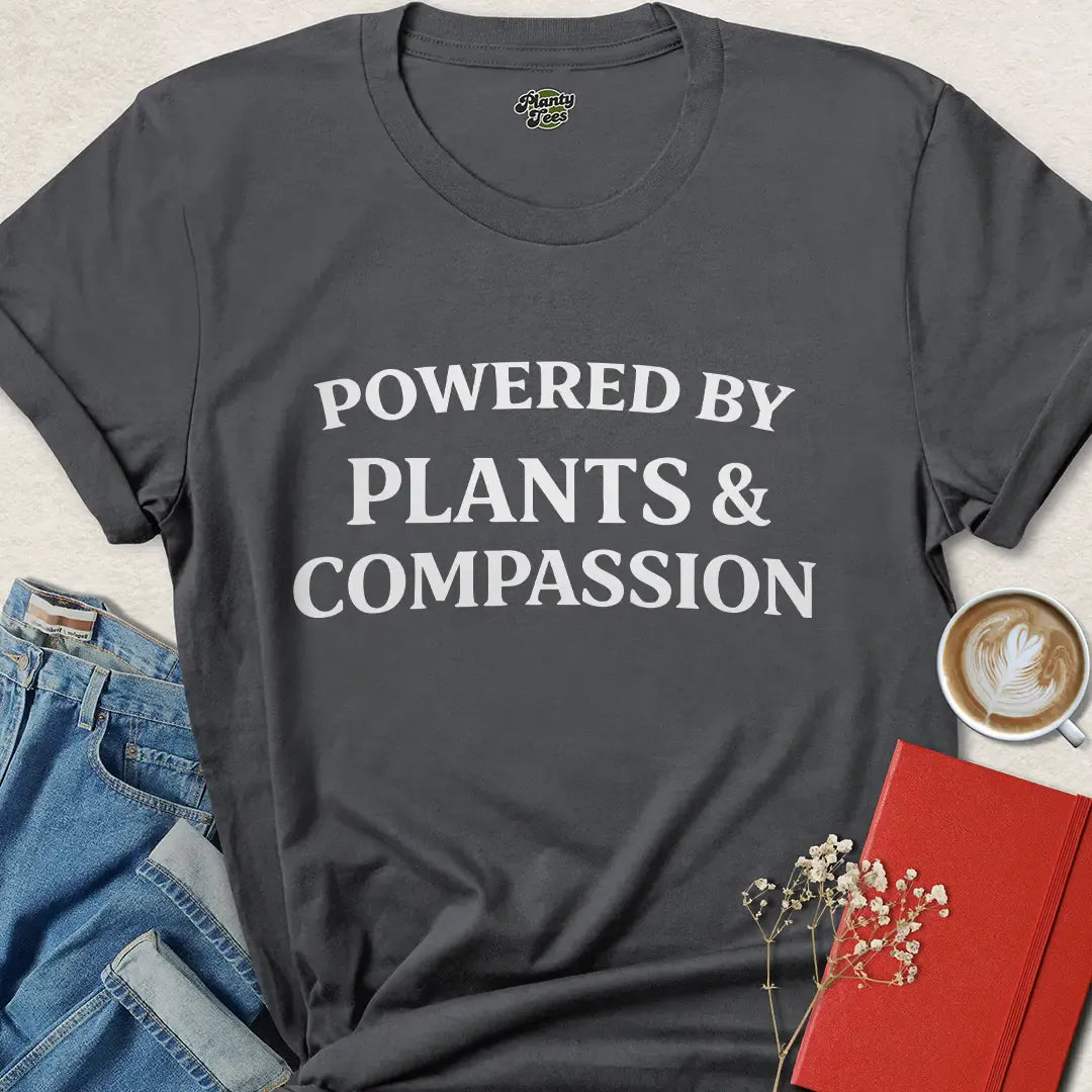 Powered By Plants & Compassion Vegan T Shirt