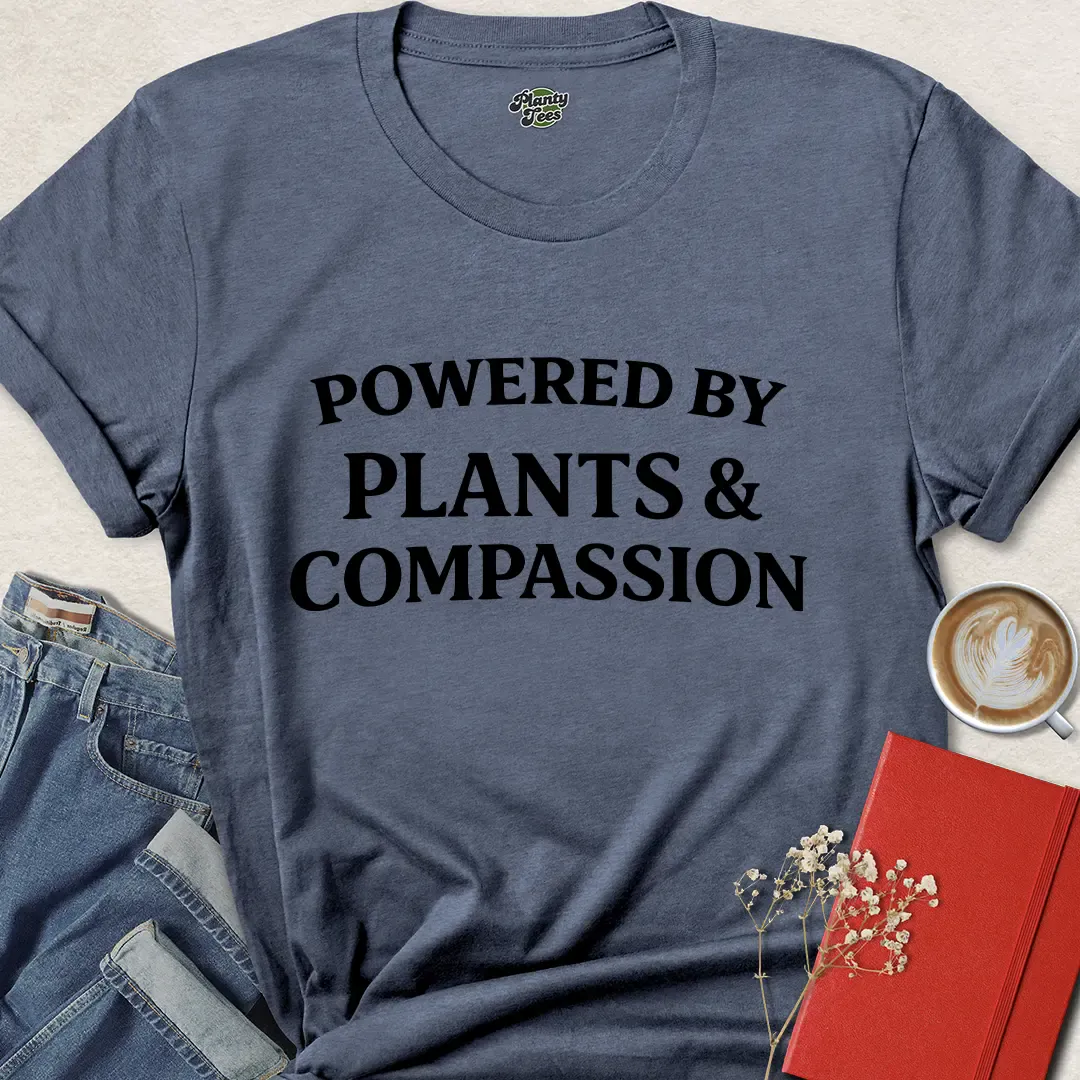 Powered By Plants & Compassion Vegan T Shirt