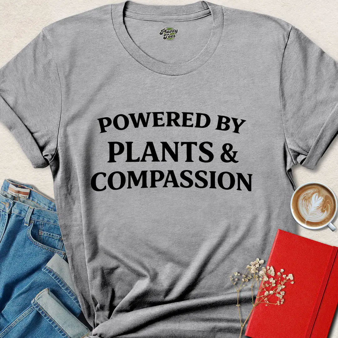 Powered By Plants & Compassion Vegan T Shirt