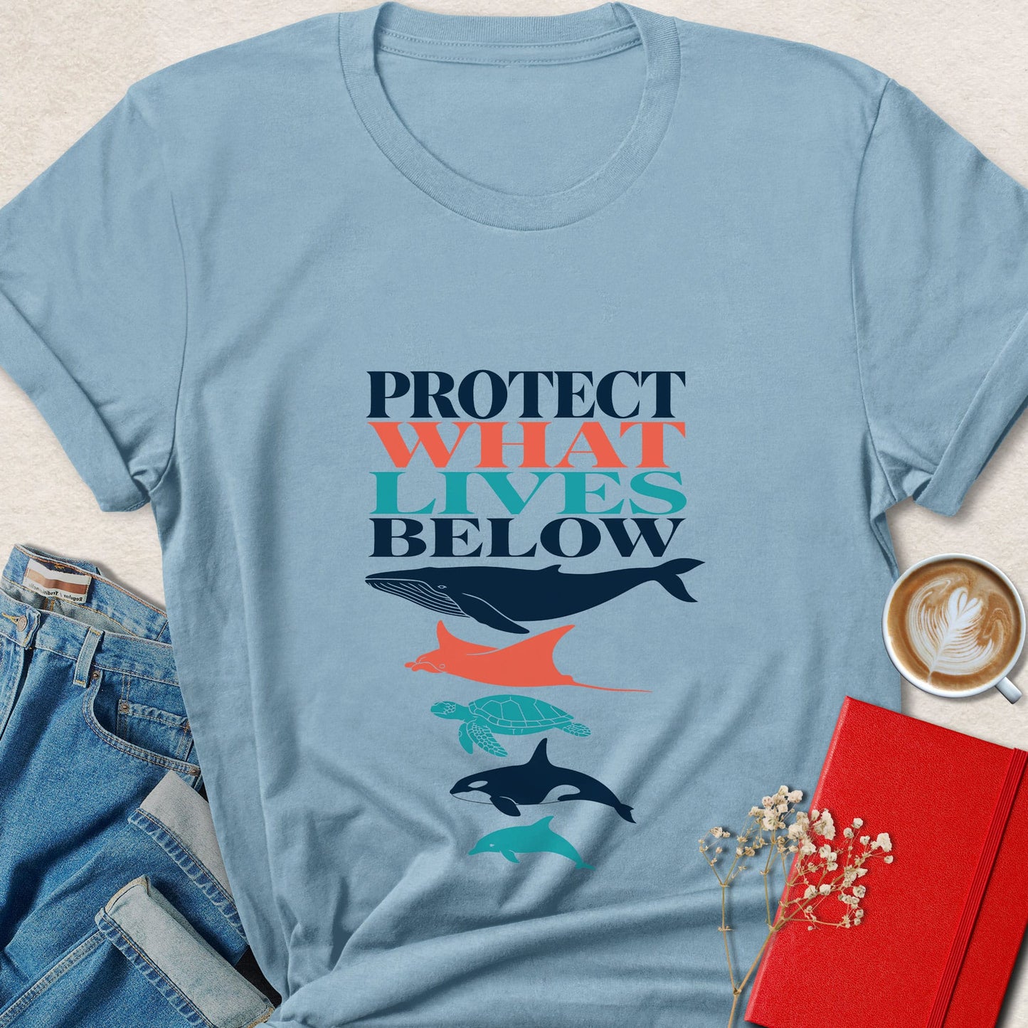 Protect What Lives Below Ocean Conservation T-Shirt
