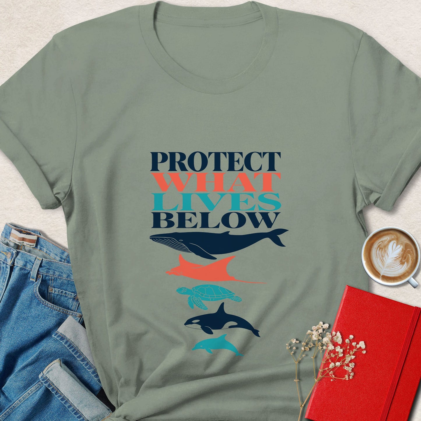 Protect What Lives Below Ocean Conservation T-Shirt