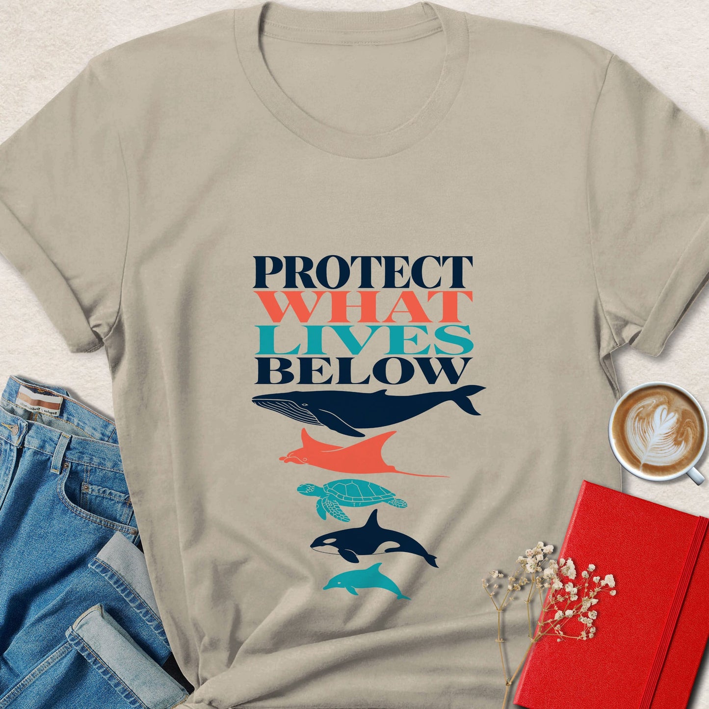 Protect What Lives Below Ocean Conservation T-Shirt