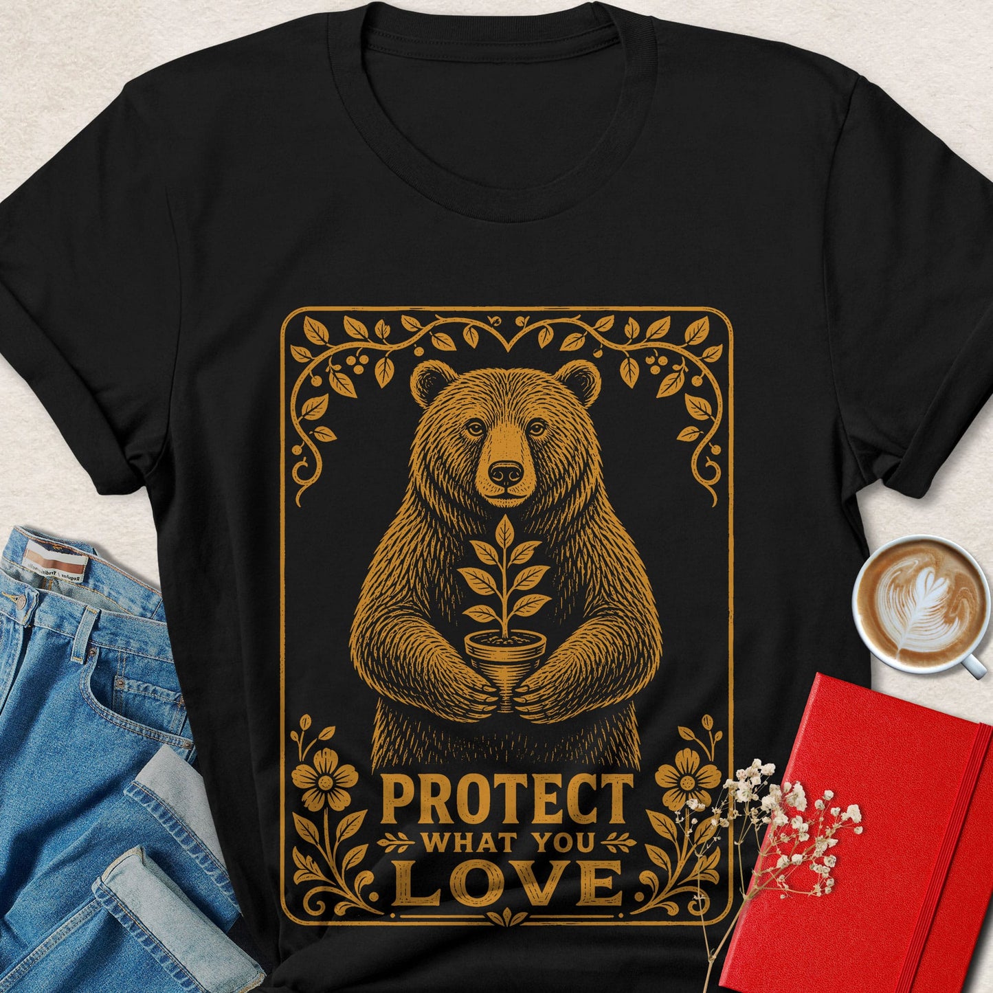 Protect What You Love Bear Shirt | Nature Lover Graphic Tee