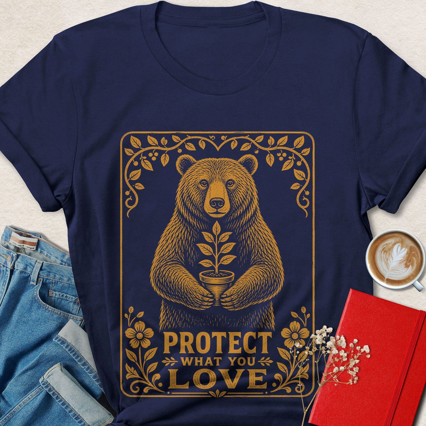 Protect What You Love Bear Shirt | Nature Lover Graphic Tee