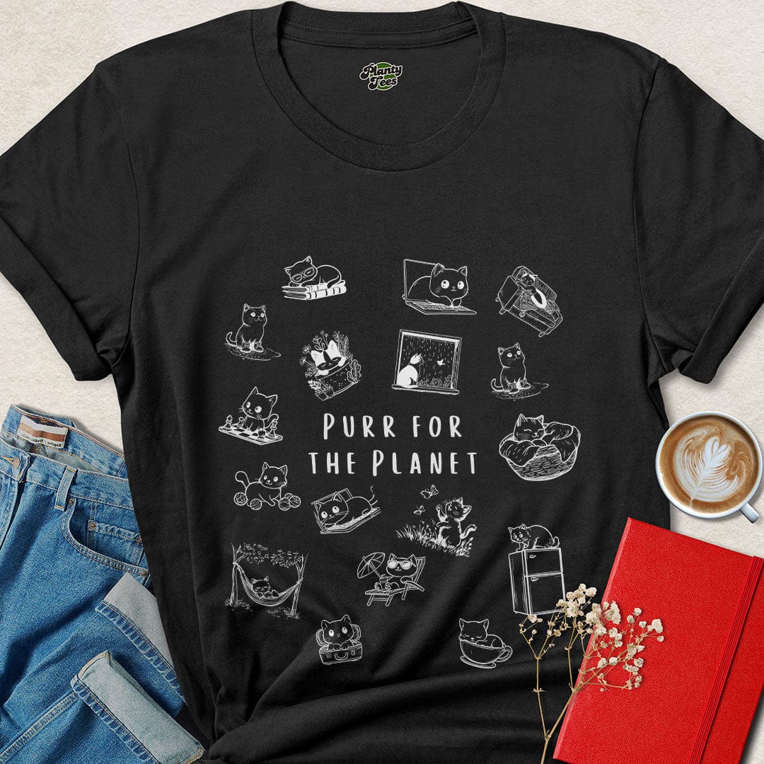 Purr for the Planet Shirt – Cute Eco Vegan Cat Lover Tee