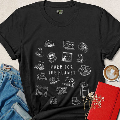 Purr for the Planet Shirt – Cute Eco Vegan Cat Lover Tee