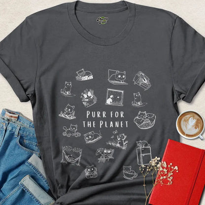 Purr for the Planet Shirt – Cute Eco Vegan Cat Lover Tee