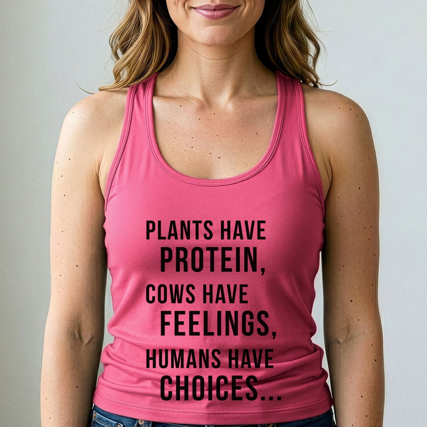 Plants Have Protein Cows Have Feelings Vegan Tank Top