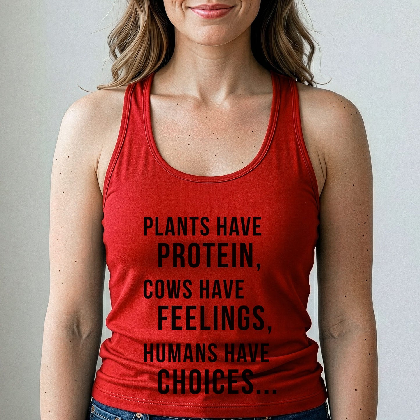 Plants Have Protein Cows Have Feelings Vegan Tank Top